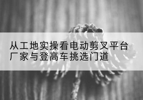 阳江电动剪叉升降平台厂家-从工地实操看电动剪叉平台厂家与登高车挑选门道